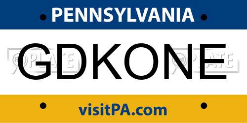 GDKONE Pennsylvania License Plate