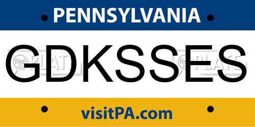 GDKSSES Pennsylvania License Plate