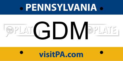 GDM Pennsylvania License Plate