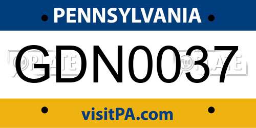 GDN0037 Pennsylvania License Plate