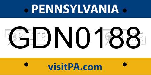 GDN0188 Pennsylvania License Plate