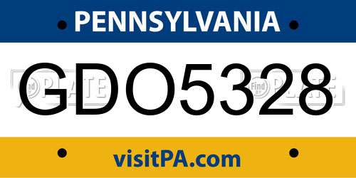 GDO5328 Pennsylvania License Plate