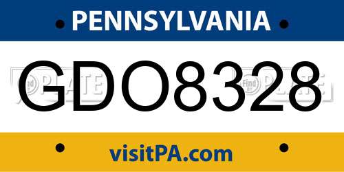 GDO8328 Pennsylvania License Plate