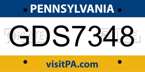 GDS7348 Pennsylvania License Plate