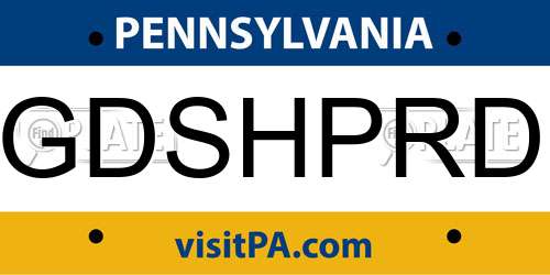 GDSHPRD Pennsylvania License Plate