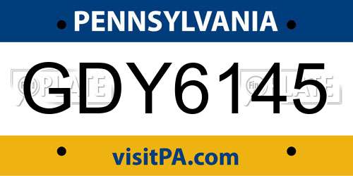 GDY6145 Pennsylvania License Plate
