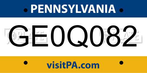 GE0Q082 Pennsylvania License Plate