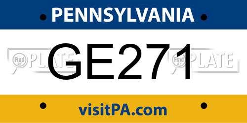 GE271 Pennsylvania License Plate