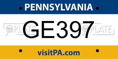 GE397 Pennsylvania License Plate