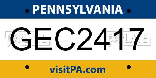 GEC2417 Pennsylvania License Plate