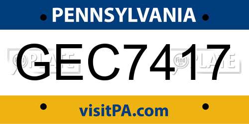 GEC7417 Pennsylvania License Plate