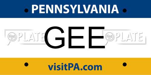 GEE Pennsylvania License Plate