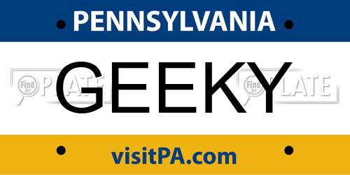 GEEKY Pennsylvania License Plate