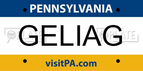GELIAG Pennsylvania License Plate