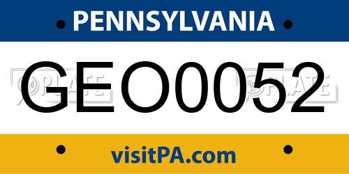 GEO0052 Pennsylvania License Plate