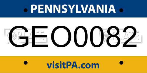 GEO0082 Pennsylvania License Plate