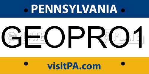 GEOPRO1 Pennsylvania License Plate