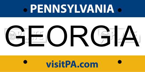 GEORGIA Pennsylvania License Plate