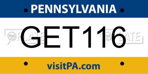 GET116 Pennsylvania License Plate