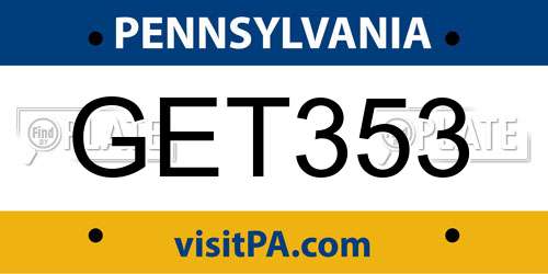 GET353 Pennsylvania License Plate
