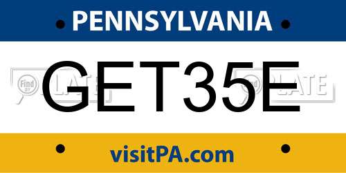GET35E Pennsylvania License Plate