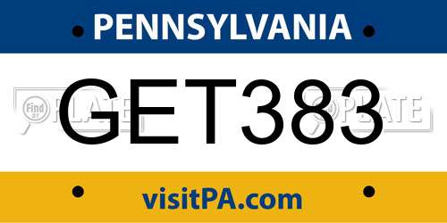 GET383 Pennsylvania License Plate