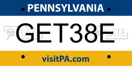 GET38E Pennsylvania License Plate