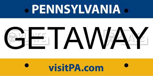 GETAWAY Pennsylvania License Plate