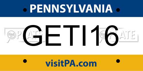 GETI16 Pennsylvania License Plate