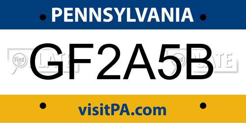 GF2A5B Pennsylvania License Plate