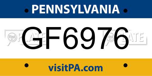 GF6976 Pennsylvania License Plate