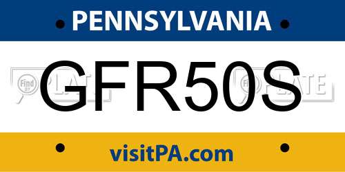 GFR50S Pennsylvania License Plate