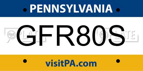 GFR80S Pennsylvania License Plate