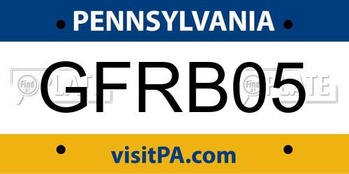 GFRB05 Pennsylvania License Plate