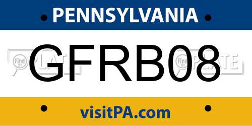 GFRB08 Pennsylvania License Plate