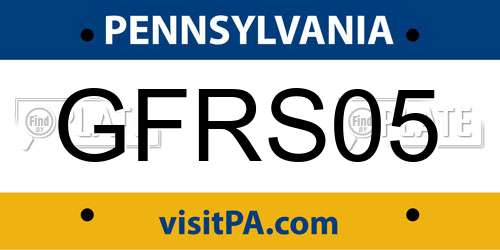 GFRS05 Pennsylvania License Plate