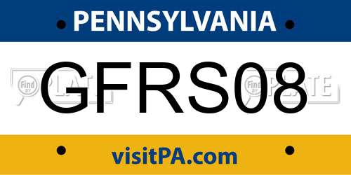 GFRS08 Pennsylvania License Plate