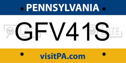 GFV41S Pennsylvania License Plate
