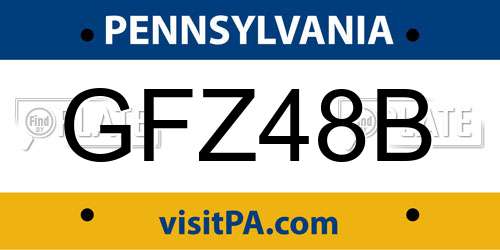 GFZ48B Pennsylvania License Plate