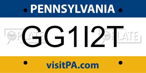 GG1I2T Pennsylvania License Plate