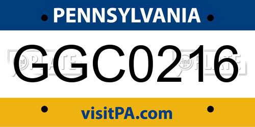 GGC0216 Pennsylvania License Plate
