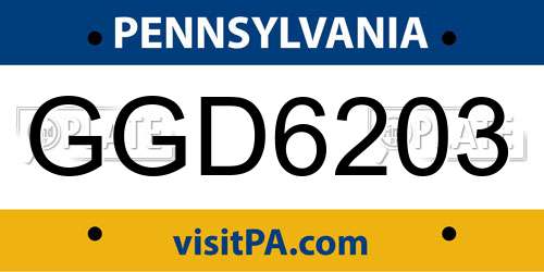 GGD6203 Pennsylvania License Plate