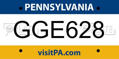 GGE628 Pennsylvania License Plate