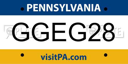 GGEG28 Pennsylvania License Plate