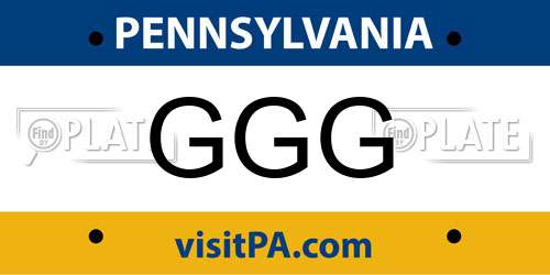 GGG Pennsylvania License Plate