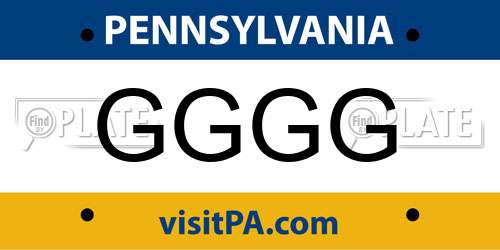 GGGG Pennsylvania License Plate