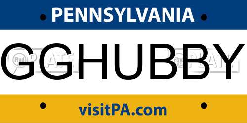 GGHUBBY Pennsylvania License Plate