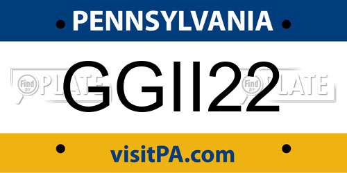 GGII22 Pennsylvania License Plate