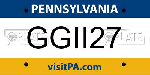GGII27 Pennsylvania License Plate