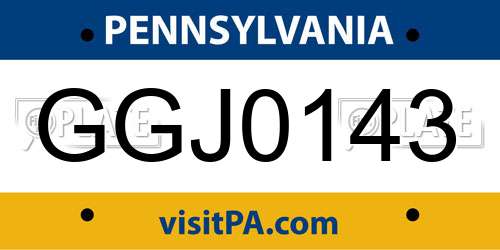 GGJ0143 Pennsylvania License Plate